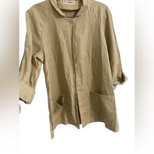 VTG DIANE VON FURSTENBERG KHAKI JACKET-70s Era! SAFARI-STYLE-Size Large
